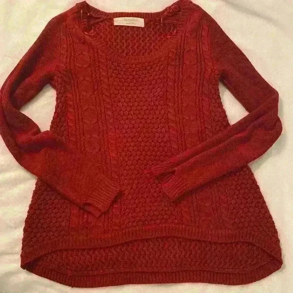 ZARA Knit Chunky Cable Sweater Red Size US Medium - Picture 1 of 11